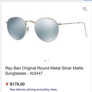 Silver lightly used ray ban circles